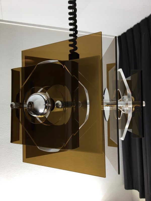 Herda Space age lamp - Plexiglass 70's Dutch pendent light - adjustable in height