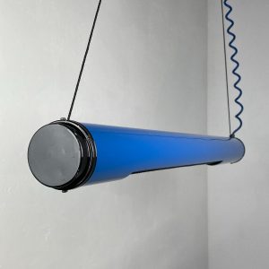 echtvintage Modern fluorescent tube lamp - echt vintage 80s lighting - rare blue plastic light pop-art