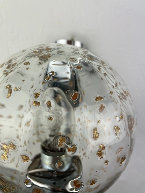 echtvintage Doria Lichtenwerken gold flakes glass design wall lamp set of 2 - vintage 60's Mid Century light