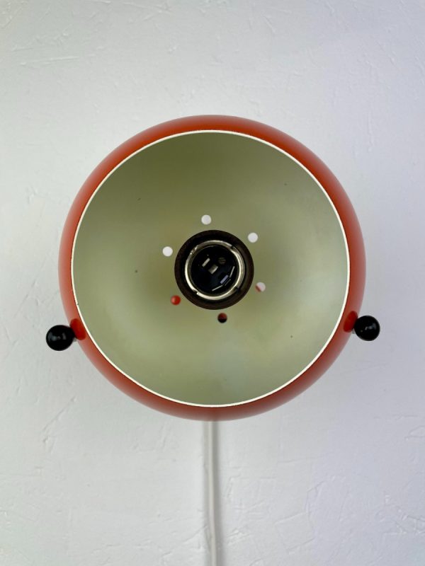 vintage 1970s basket eyeball wall lamp - GePo 70s Dutch design - adjustable orange metal Aluminium ball lamp echtvintage