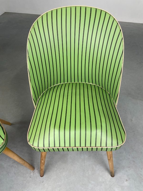 1950s original Thonet lounge cocktail chair - vintage 50s design green leatherette echtvintage