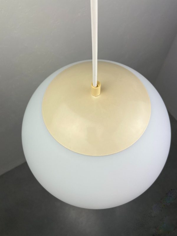 HALA Zeist Vintage glass sphere 30 cm. pendant lamp - 1970's globe light - Dutch design ball hanging lamp echt vintage