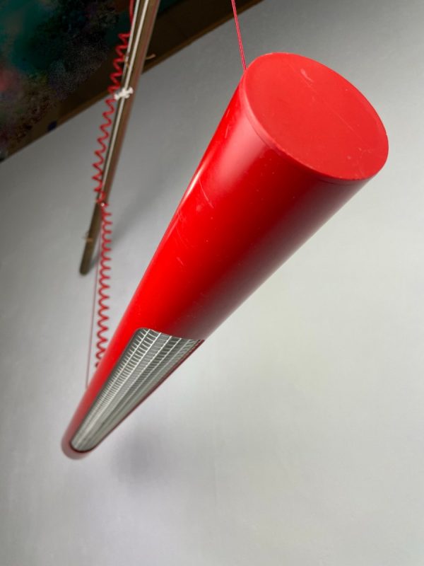 echtvintage Modern fluorescent tube lamp - echt vintage 90s lighting - rare red plastic pop-art light by Massive Belgium