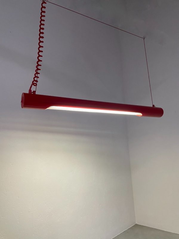 echtvintage Modern fluorescent tube lamp - echt vintage 90s lighting - rare red plastic pop-art light by Massive Belgium