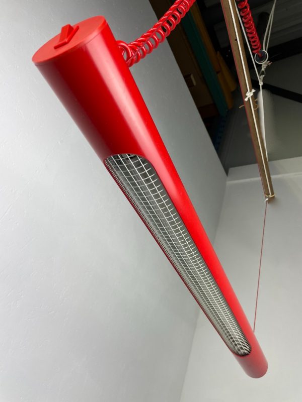 echtvintage Modern fluorescent tube lamp - echt vintage 90s lighting - rare red plastic pop-art light by Massive Belgium