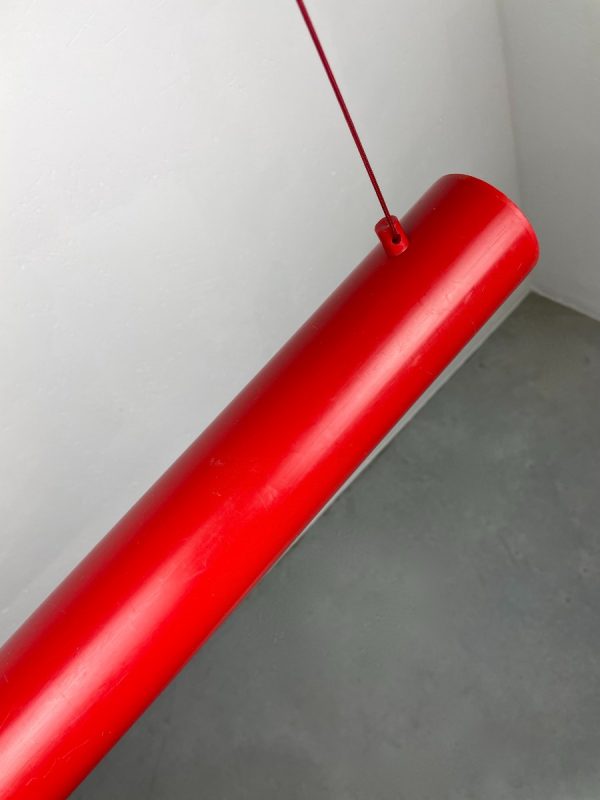 echtvintage Modern fluorescent tube lamp - echt vintage 90s lighting - rare red plastic pop-art light by Massive Belgium