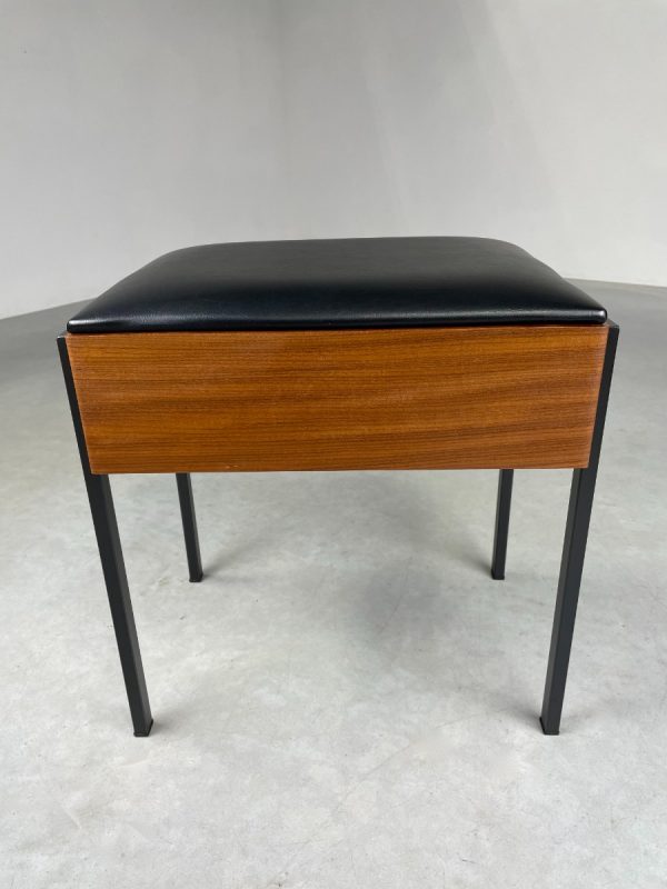 echtvintage Aristo furniture vintage 1970s storage furniture mid century modern design table - Teak stool echt vintage