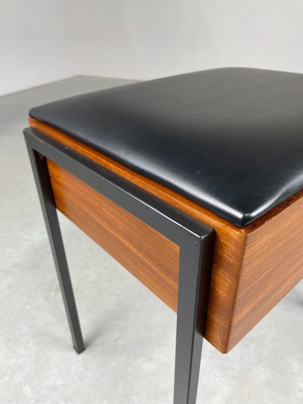 echtvintage Aristo furniture vintage 1970s storage furniture mid century modern design table - Teak stool echt vintage