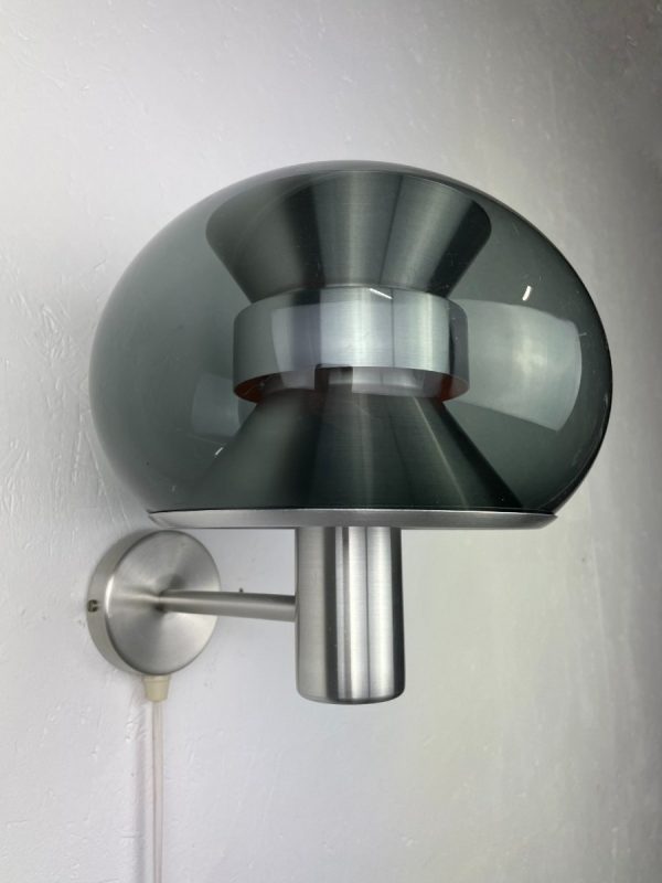 echtvintage Space age wall lamp -echt vintage 1970s Aluminum plexiglass lighting - Dutch design light