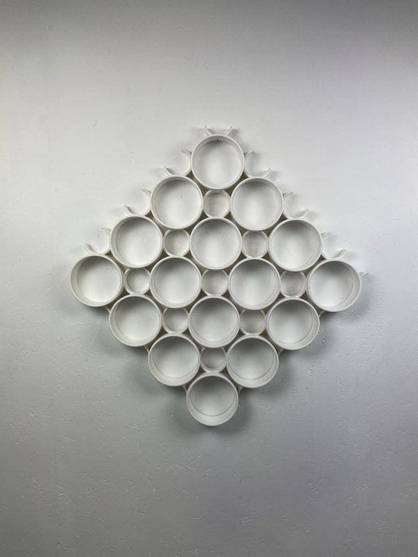 echtvintage Vintage wall panel - space age 1970s wall panels - retro modern art - white plastic wall coverings