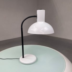 1980s design desk lamp - Anvia Almelo Holland gooseneck lighting - modern white metal table light