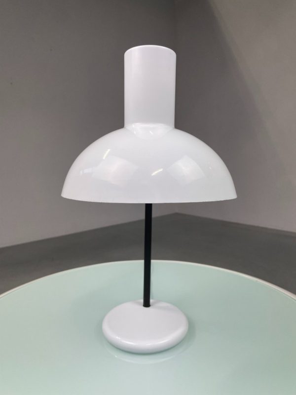 1980s design desk lamp - Anvia Almelo Holland gooseneck lighting - modern white metal table light