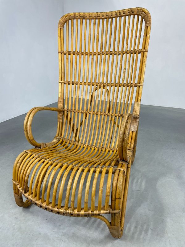 Vintage bamboo lounge chair from Rohé Noordwolde Netherlands 1950s - rare Dutch rattan design echt vintage