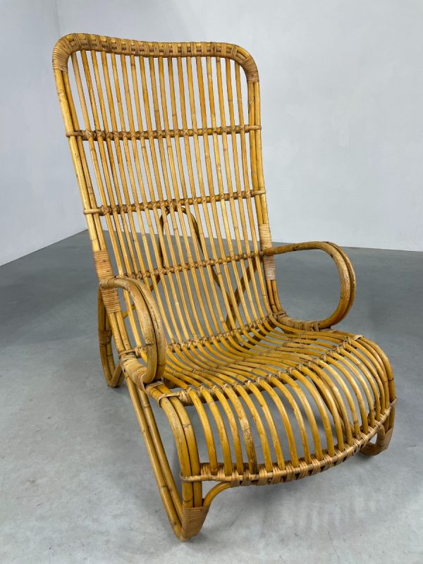 Vintage bamboo lounge chair from Rohé Noordwolde Netherlands 1950s - rare Dutch rattan design echt vintage