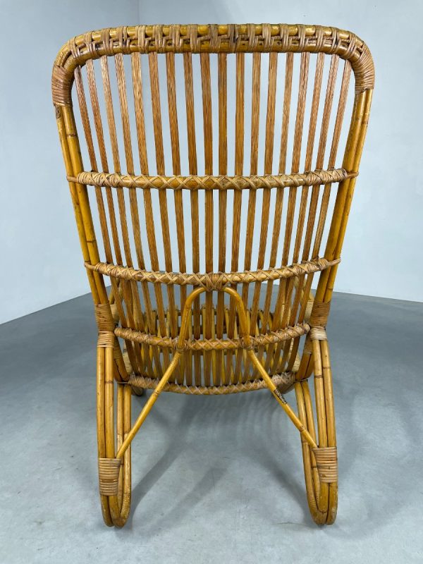 Vintage bamboo lounge chair from Rohé Noordwolde Netherlands 1950s - rare Dutch rattan design echt vintage