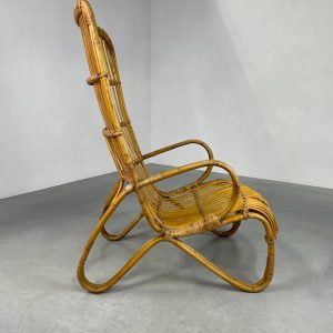 Vintage bamboo lounge chair from Rohé Noordwolde Netherlands 1950s - rare Dutch rattan design echt vintage