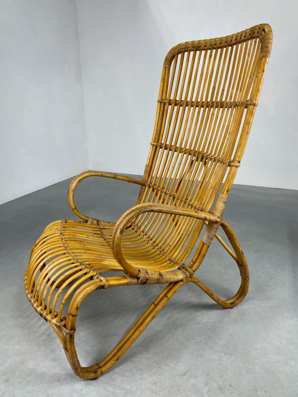 Vintage bamboo lounge chair from Rohé Noordwolde Netherlands 1950s - rare Dutch rattan design echt vintage